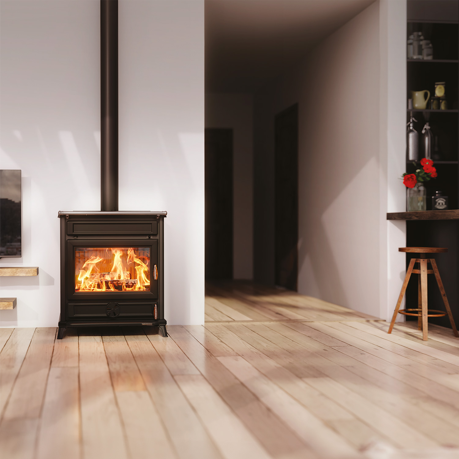 Thermorossi Agora Evo6 Kaminofen Schwarz