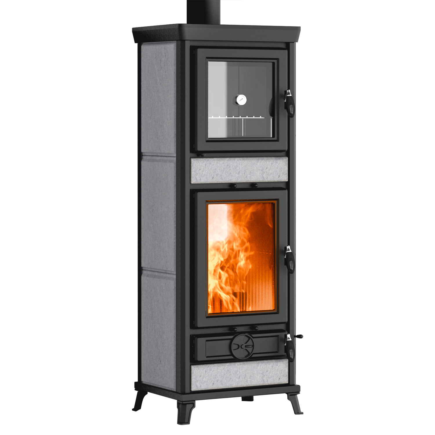 Thermorossi Anna Evo Stone Kaminofen Speckstein mit Backfach