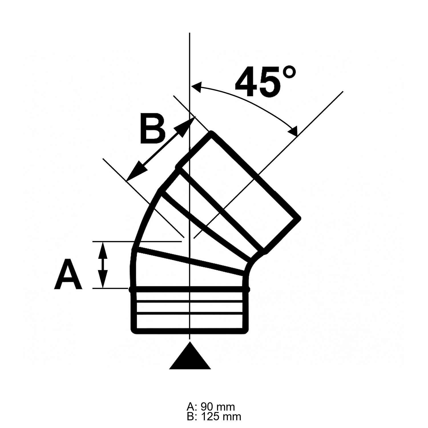 Schiedel PRIMA PLUS Bogen 0-45° drehbar Ø113 mm einwandig matt Schiedel PRIMA PLUS Bogen 0-45° drehbar Ø113 mm einwandig matt