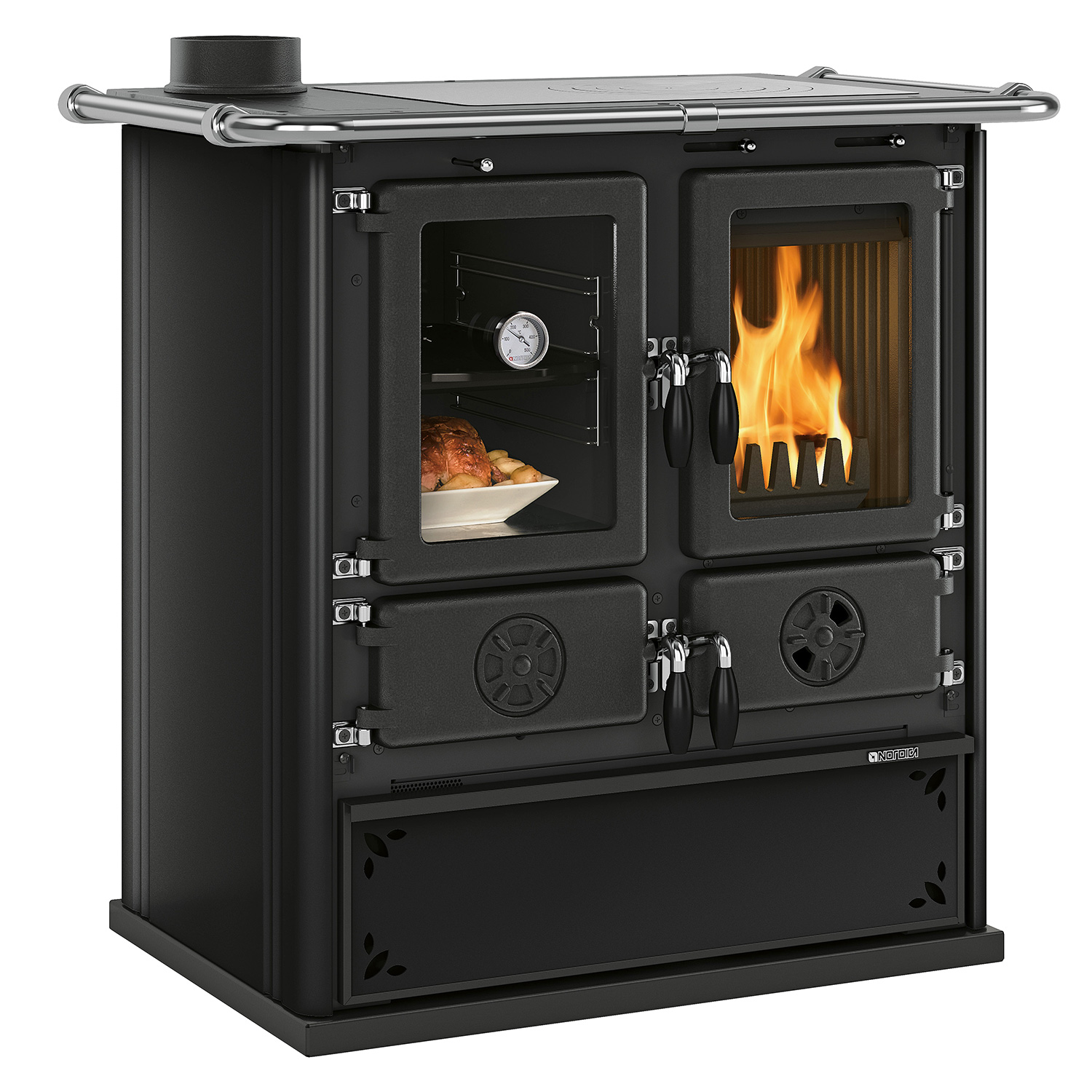 La Nordica Rosetta SX.16 Steel Küchenofen Stahl Anthrazit-Schwarz