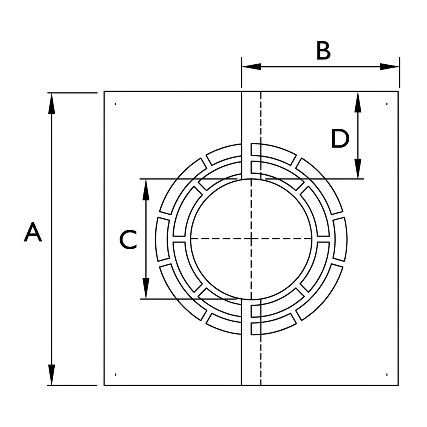 Schiedel Abdeckblende für Hinterlüftung 0-30° Ø 130 mm