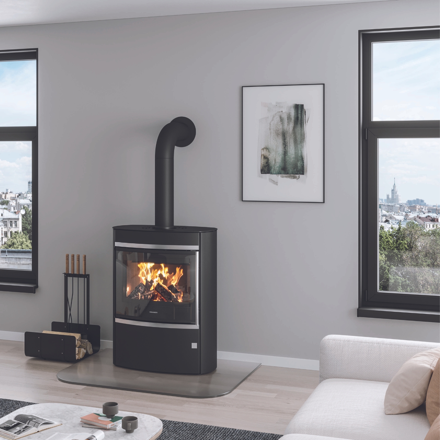 Oranier Feras Kaminofen Stahl Schwarz