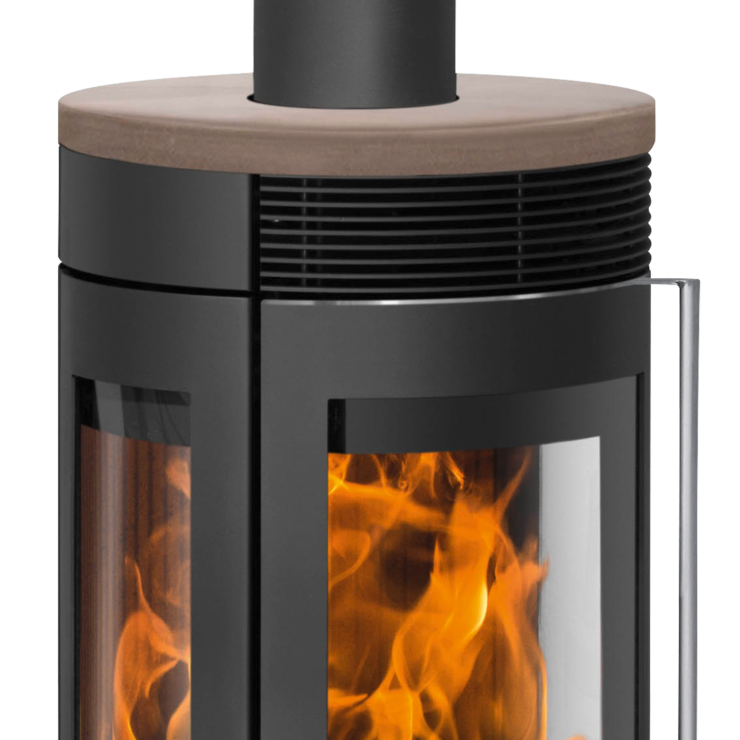 Oranier Rota TRE 2.0 Kaminofen Stahl Schwarz mit Keramik-Abdeckplatte Grappa