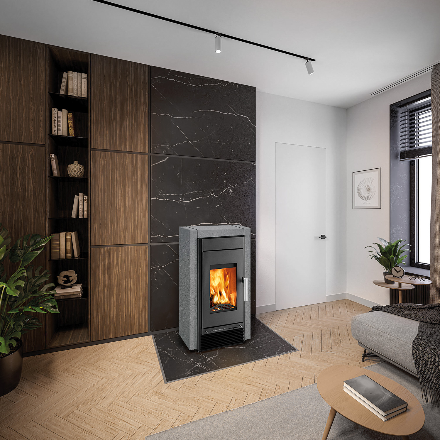 Haas+Sohn Hasvik Kaminofen Perl-Anthrazit / Quarzit Grau Haas+Sohn Hasvik Kaminofen Perl-Anthrazit / Quarzit Grau