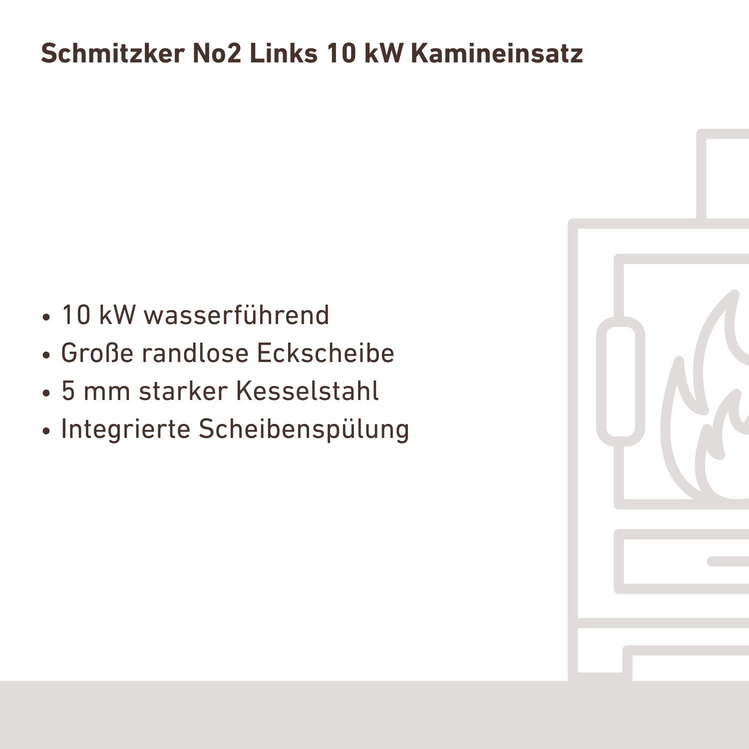 Schmitzker No2 Links 10 kW Kamineinsatz wasserführend