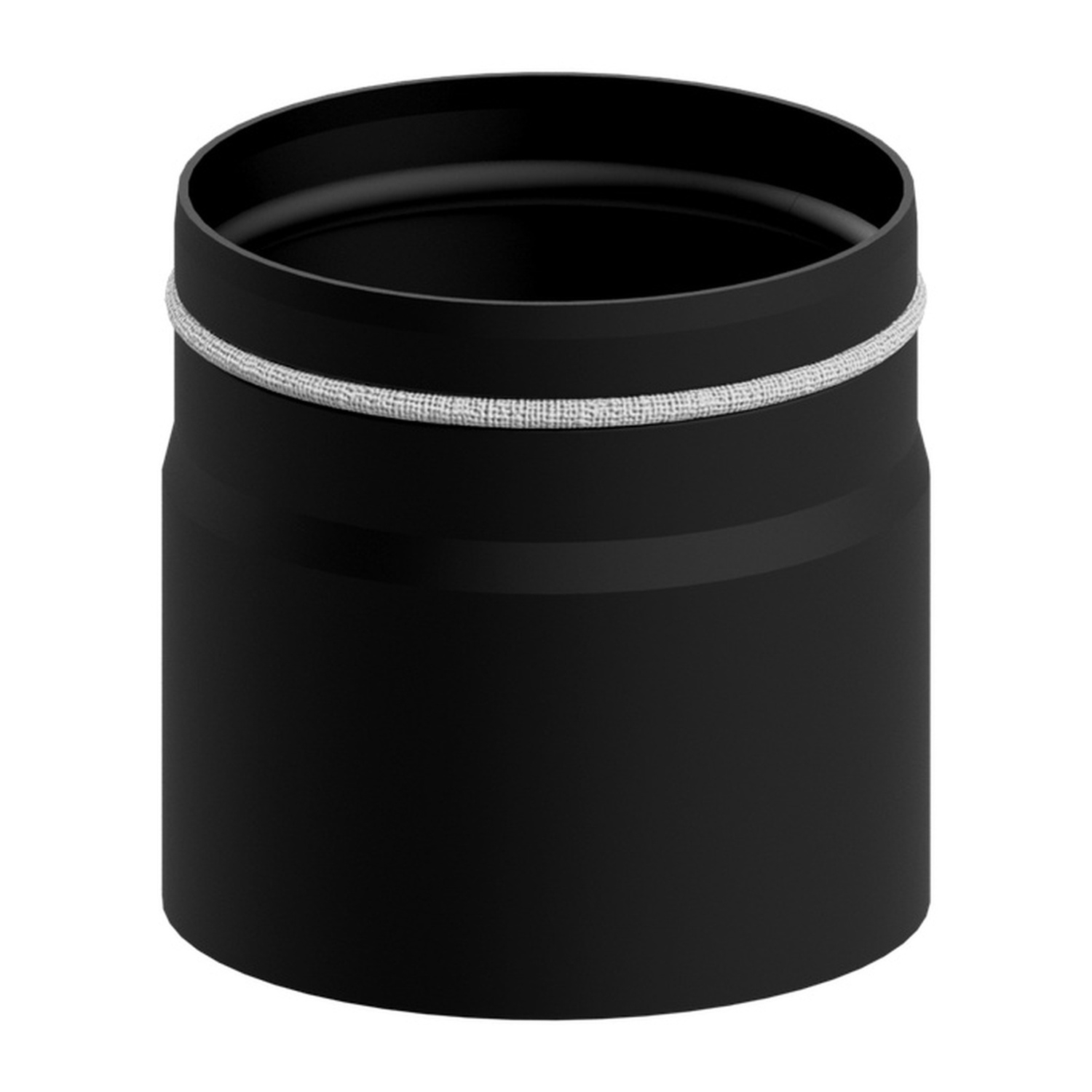 Raik Lifestyle Längenelement Durchmesser 150x150x2,00mm eingezogen mit Dichtung schwarz für Rauchrohr/ Ofenrohr