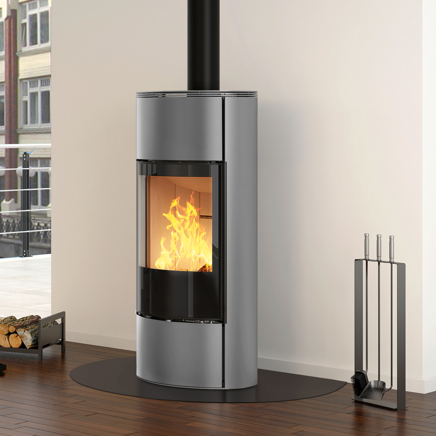 Spartherm Senso M H2O wasserführender Kaminofen Titan / Titan