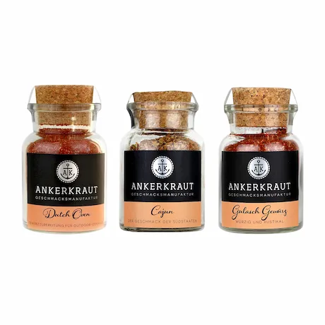 3 Gewürzflaschen von Ankerkraut.
