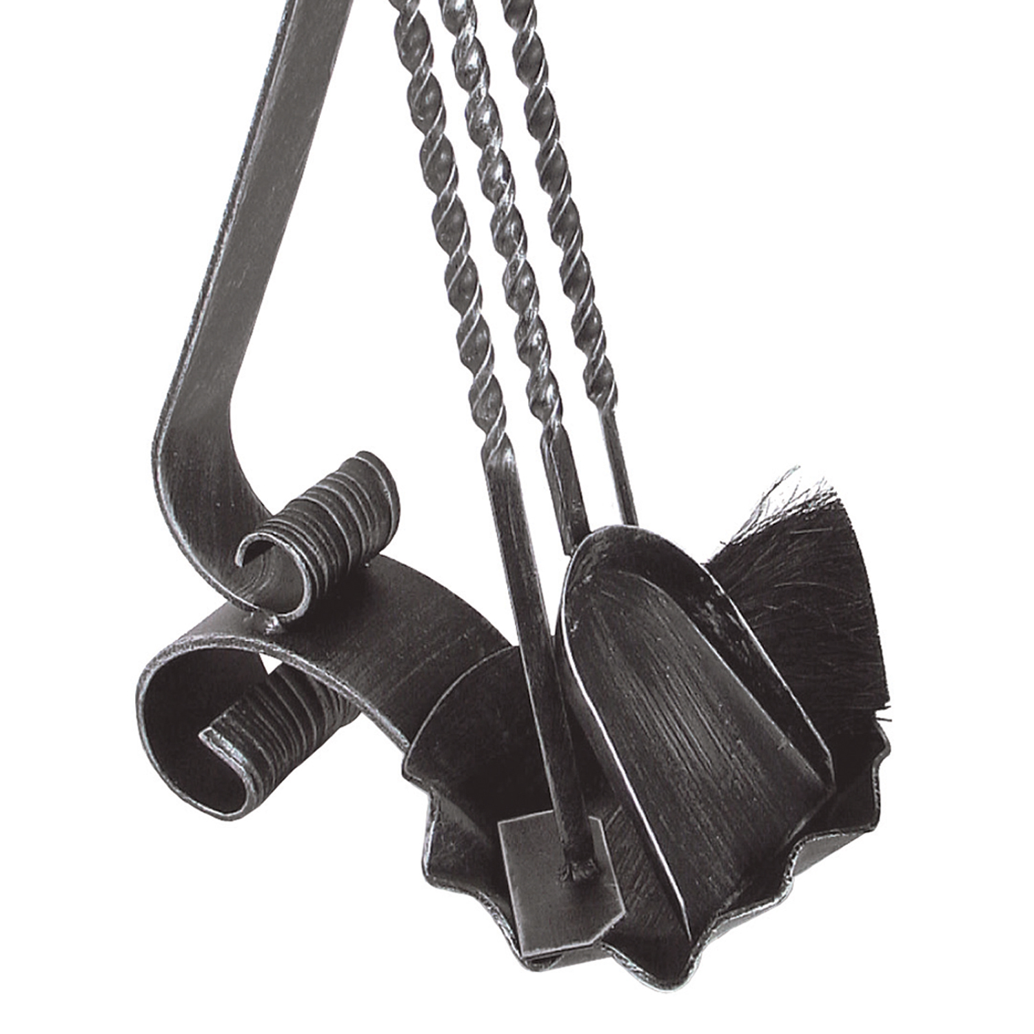 Raik Kaminbesteck Schmiedeeisen schwarz lackiert