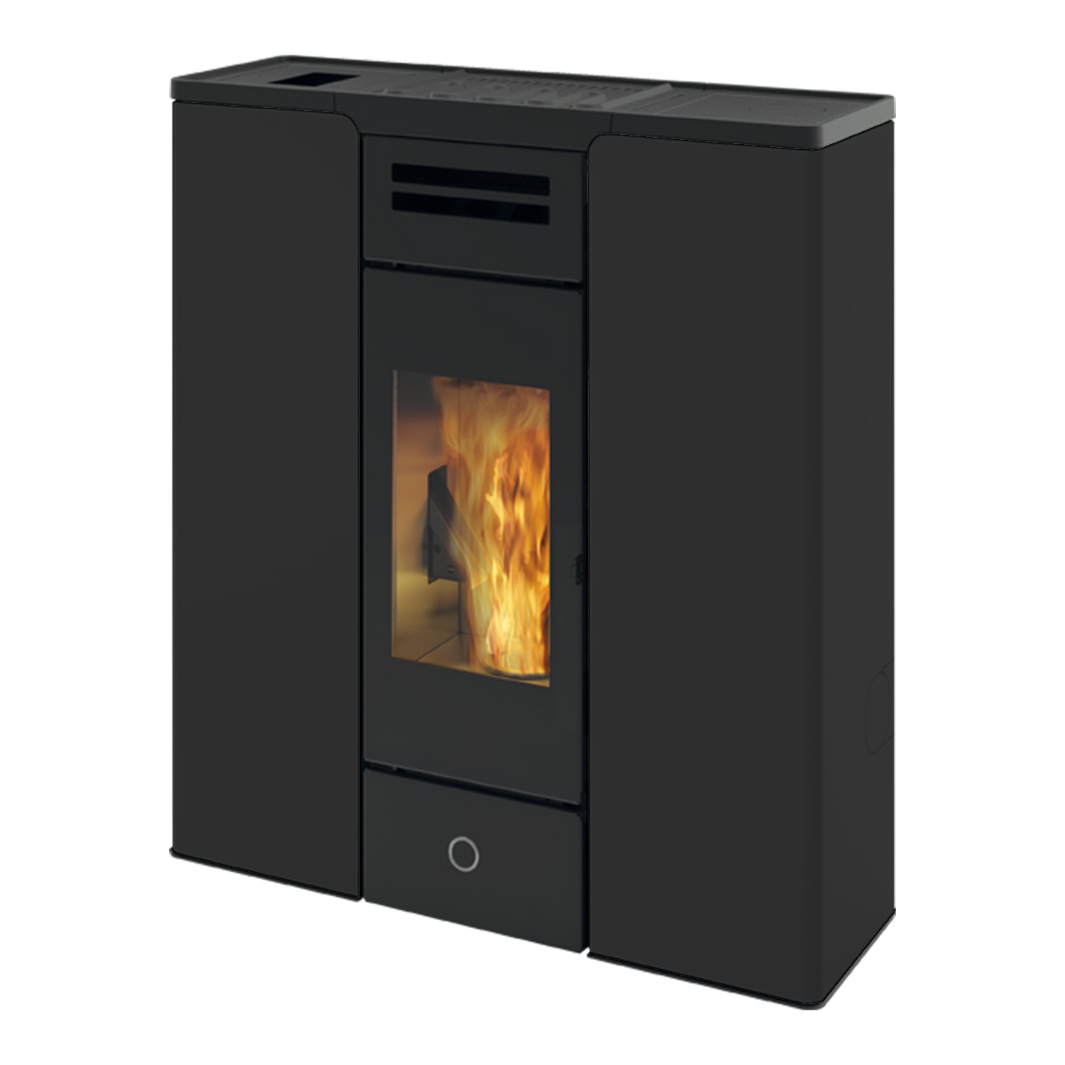 EK63 Entity 90+ Evo Pelletofen Stahl schwarz