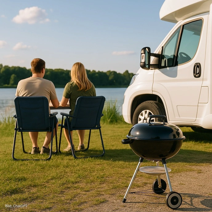zwei-menschen-blicken-auf-einen-see-und-sitzen-neben-ihrem-wohnmobil