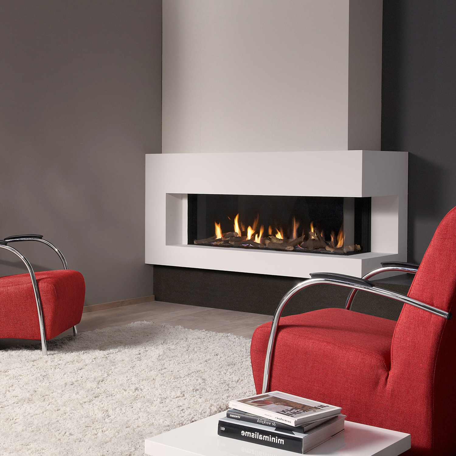Spartherm DRU Metro 130XT/2 RCH Gas-Kamineinsatz links Ceraglas schwarz G20