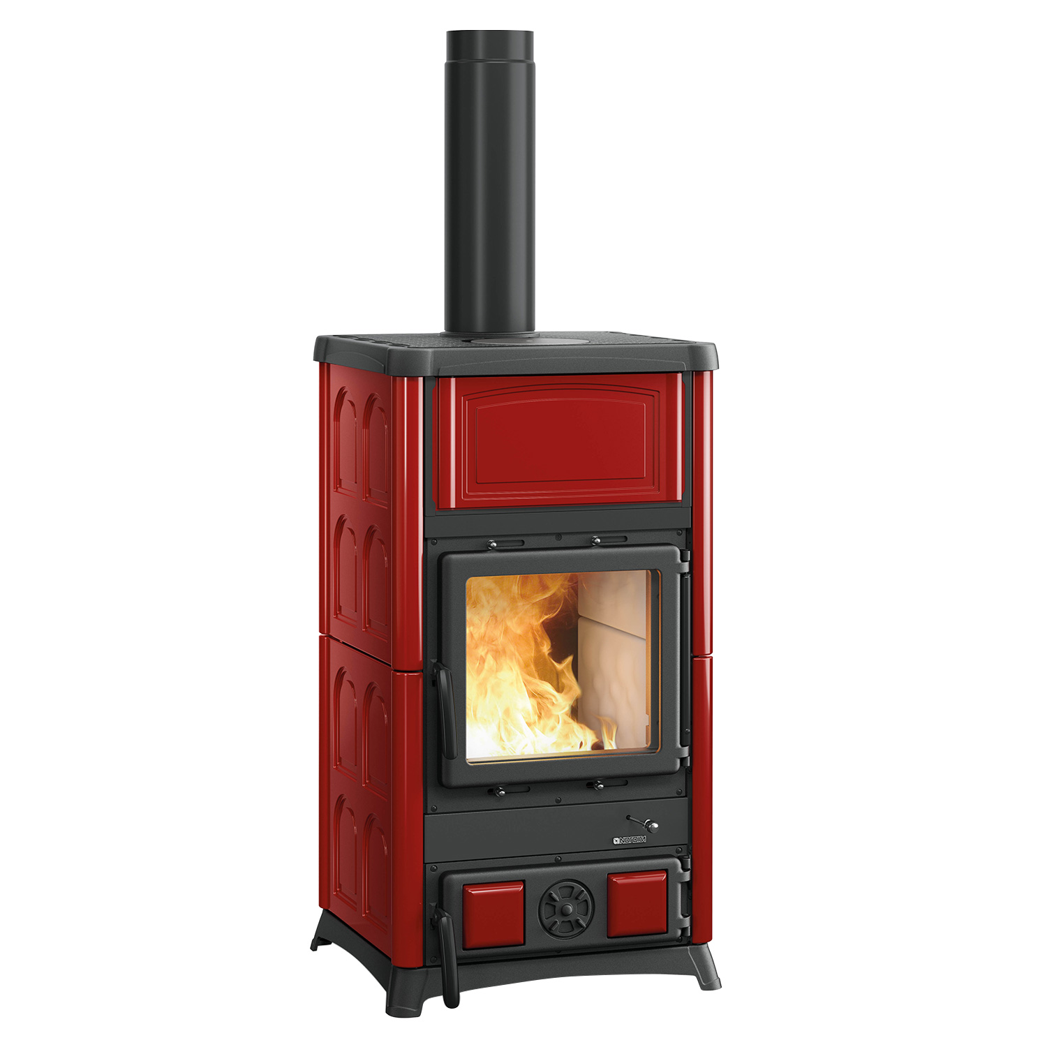 La Nordica Concita 16 Kaminofen Majolika Bordeaux