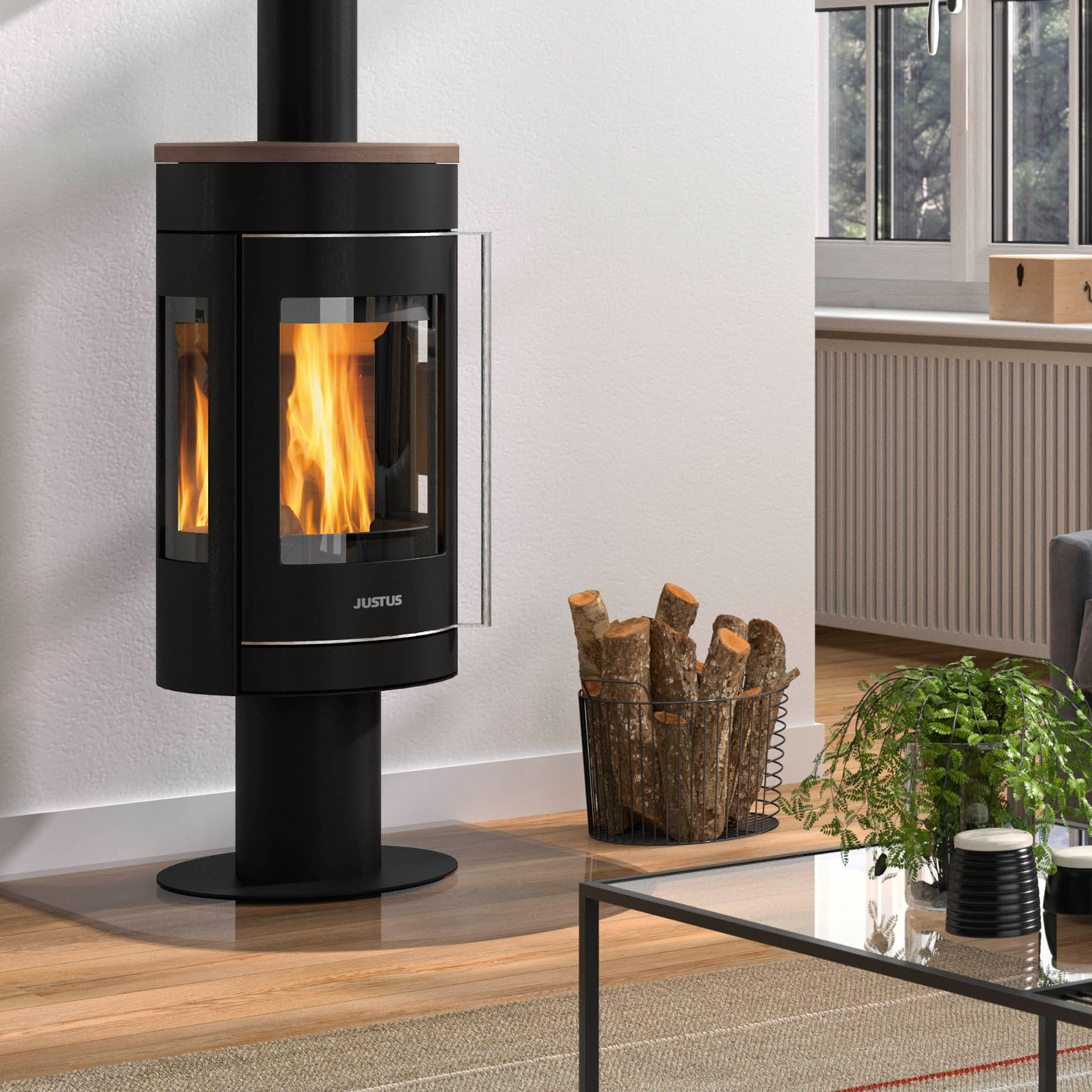 Justus Meva Kaminofen Stahl Schwarz / Topplatte Keramik Grappa Justus Meva Kaminofen Stahl Schwarz / Topplatte Keramik Grappa
