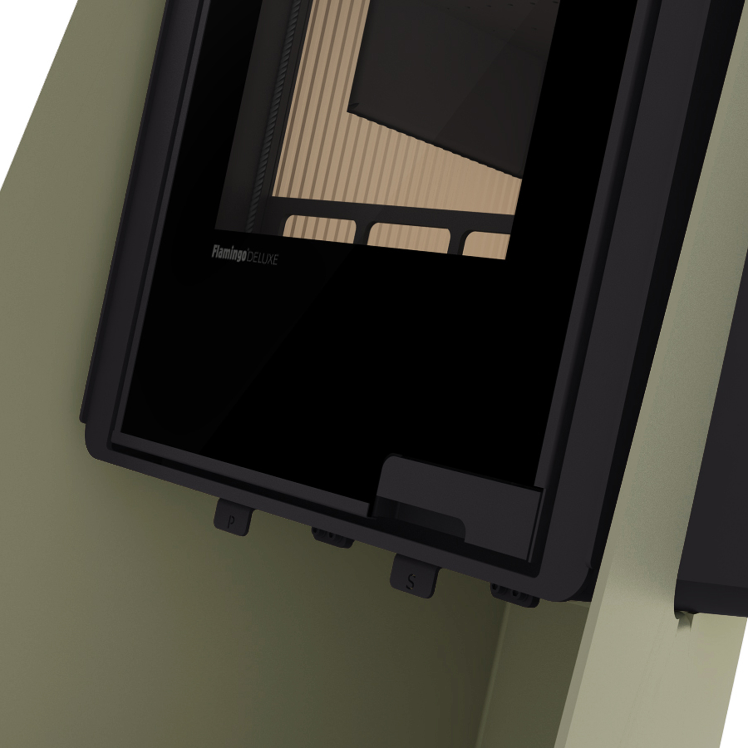 HS Flamingo Deluxe Island Kaminofen Olive