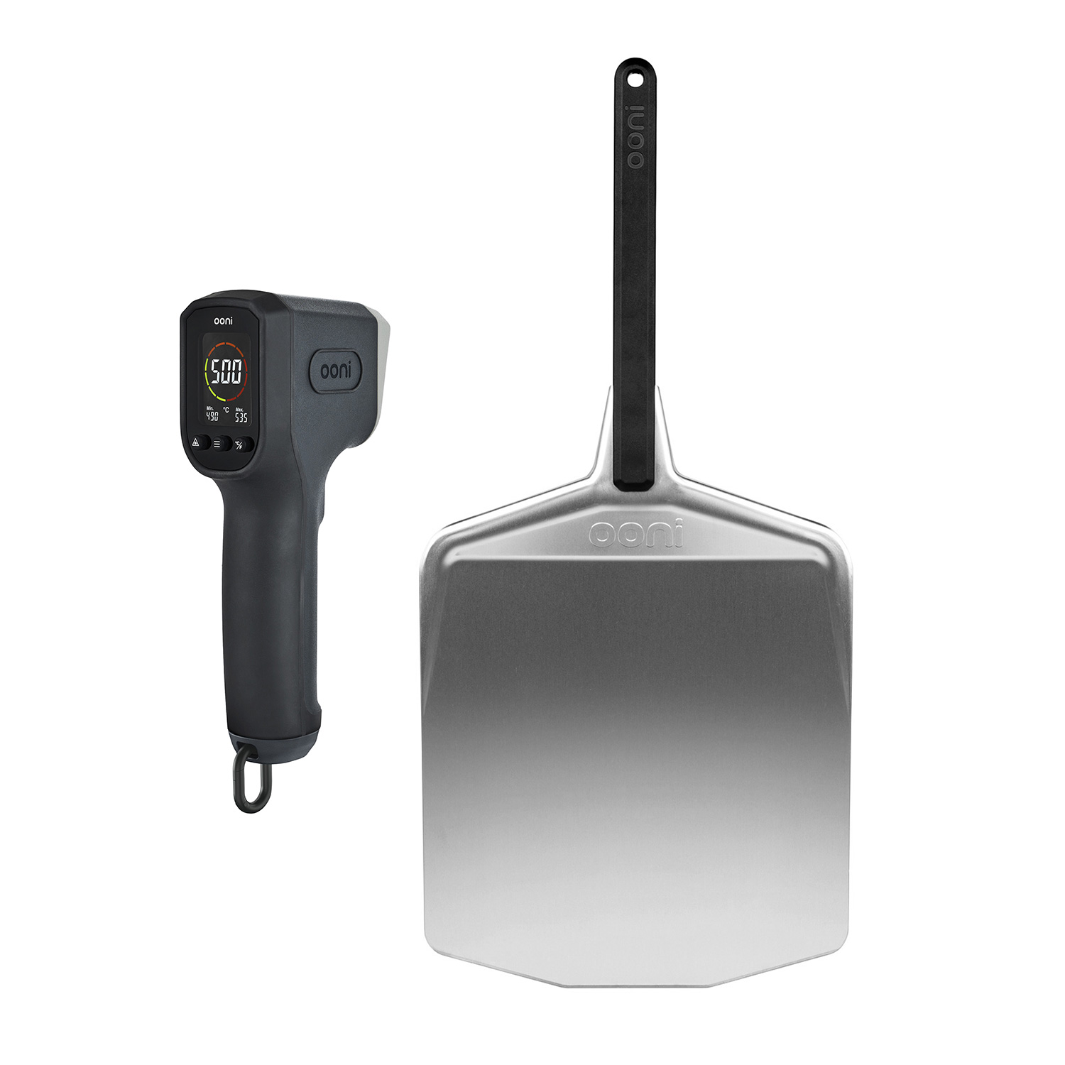 Ooni Pizzaschieber Aluminium 12" + Digitales Infrarot-Thermometer