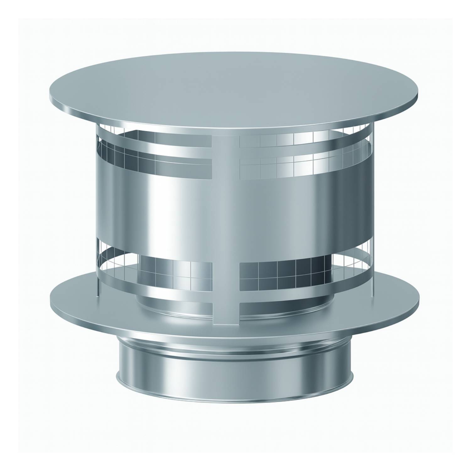 Schiedel ICS Regenhaube AntiSplash mit Funkenschutzgitter Ø130 mm doppelwandig glänzend