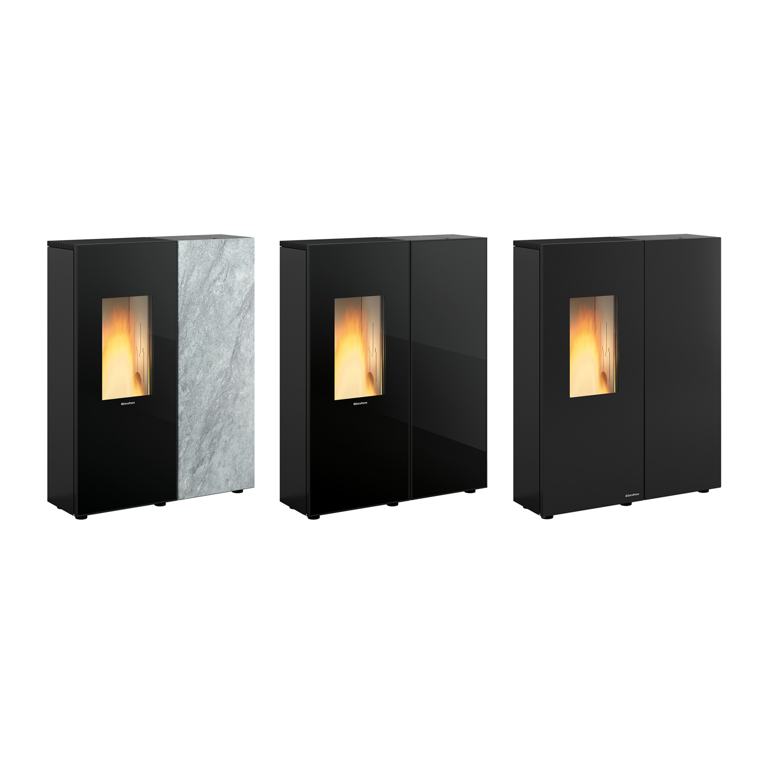 Extraflame Prestige Line Sharon Plus Crystal Pelletofen Schwarz