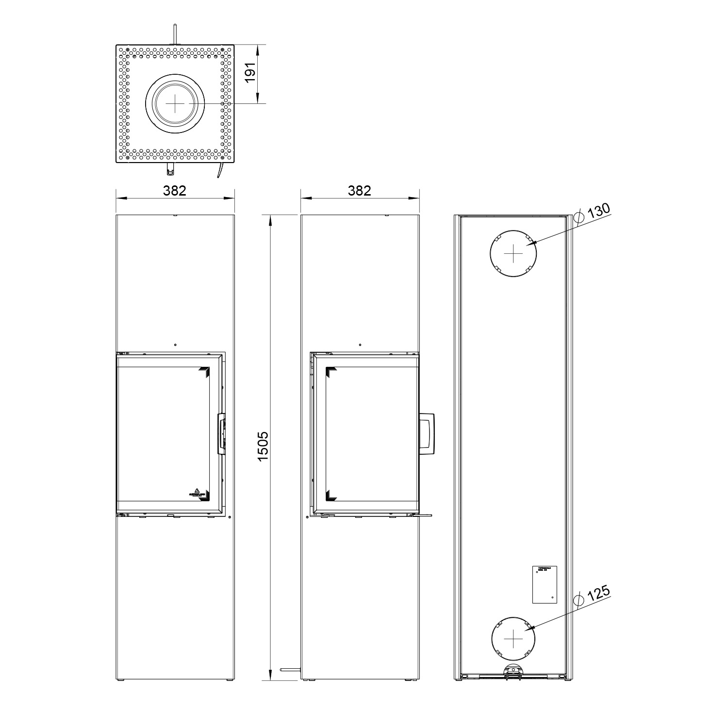 Austroflamm Slim 3.0 Kaminofen Stahl Gussgrau Links