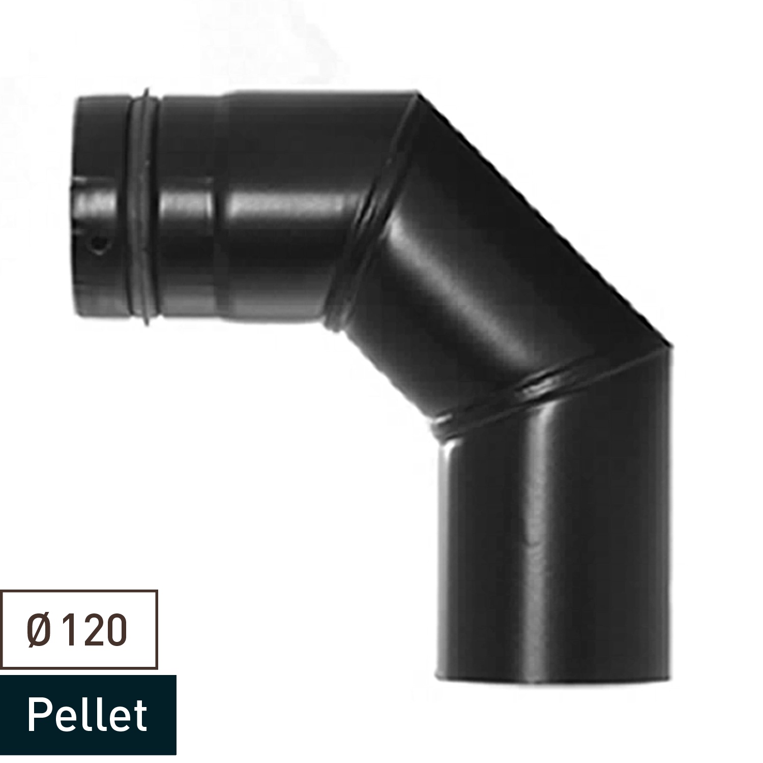 Raik Pelletrohr / Ofenrohr 120mm - 90° Bogen schwarz