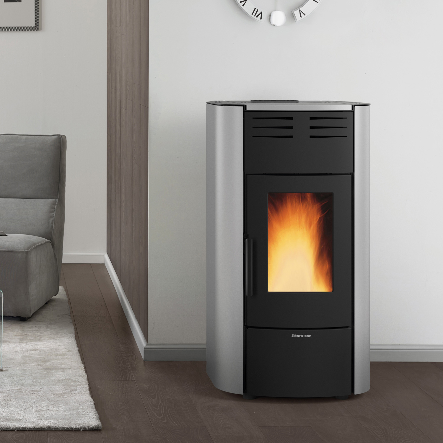 Extraflame Raffaella Idro H18 5.0 Wasserführender Pelletofen Hellgrau