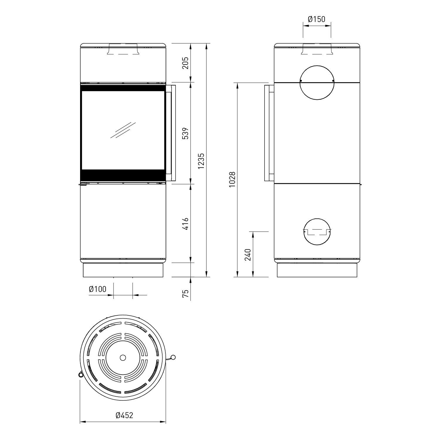 Spartherm Passo XS style Kaminofen Nero