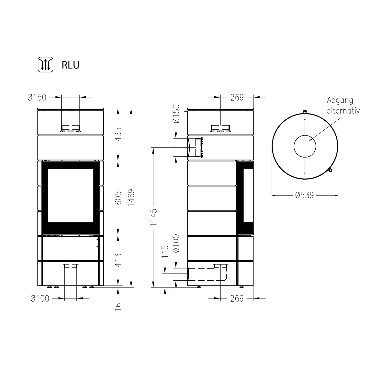 Spartherm ambiente a3 Kaminofen Stahl Weiß RLU