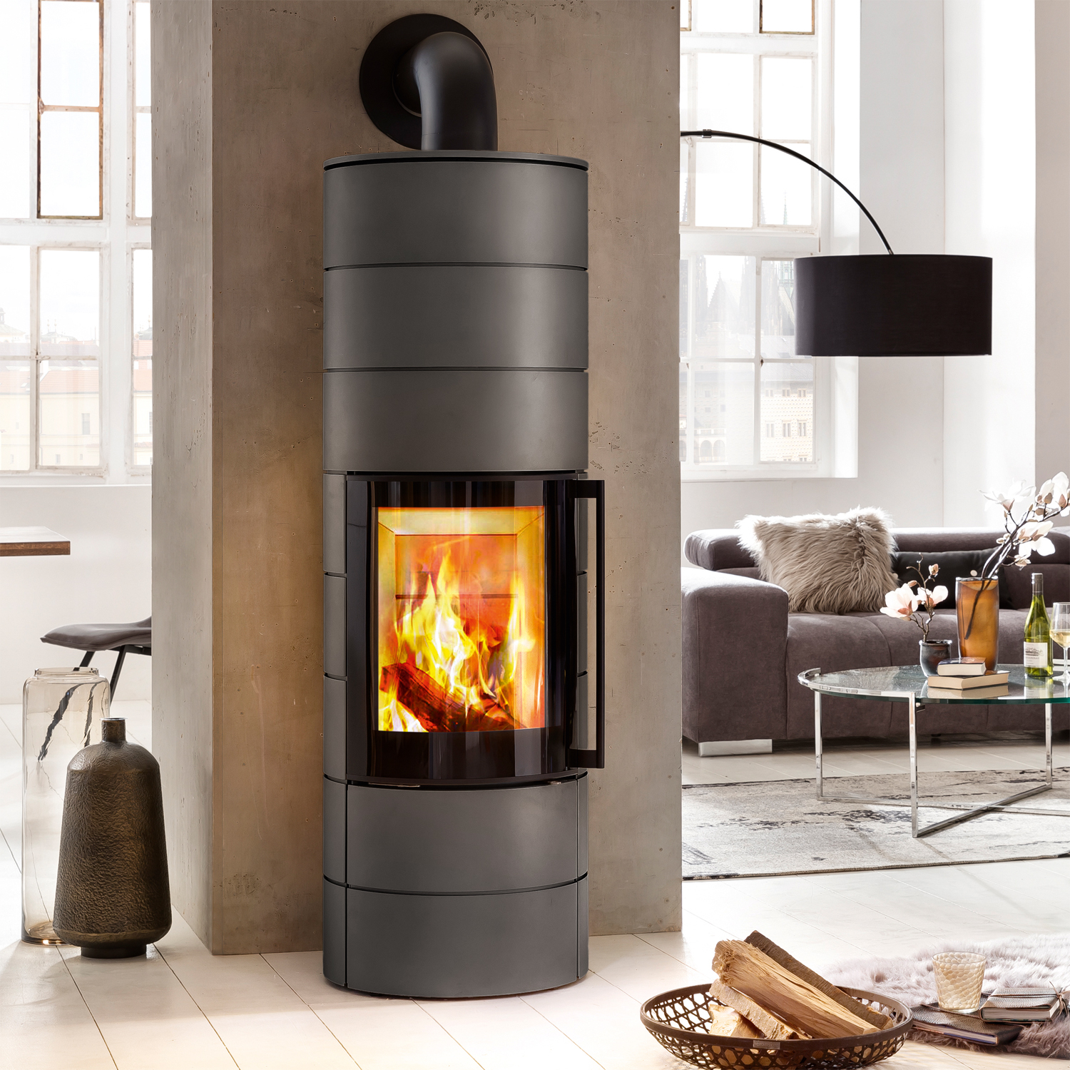 Spartherm ambiente a4 H2O RLU Kaminofen Titan