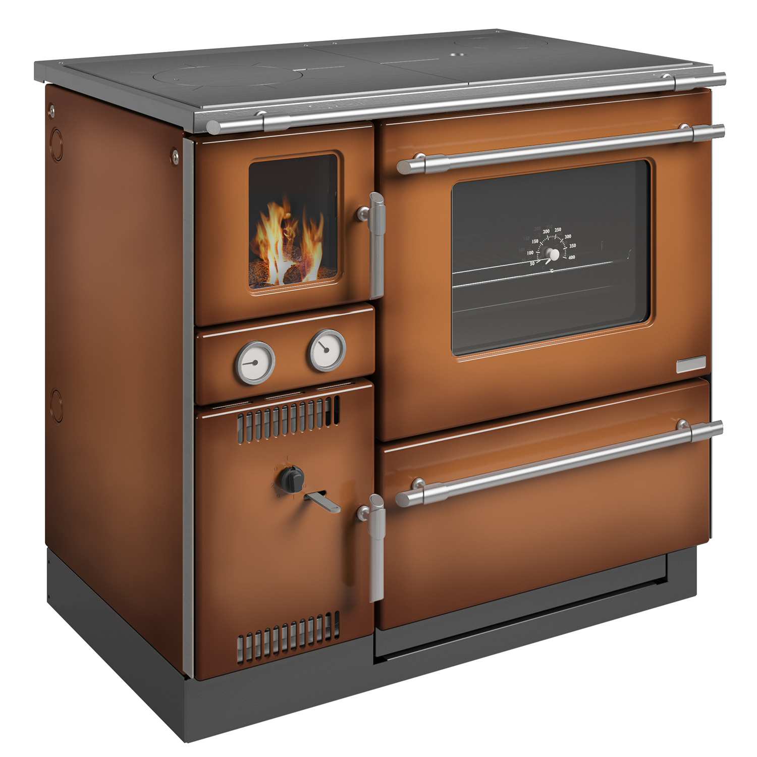 Wamsler K 148 F Küchenofen wasserführend Maron Matt, Rauchrohr rechts Wamsler K 148 F Küchenofen wasserführend Maron Matt, Rauchrohr rechts