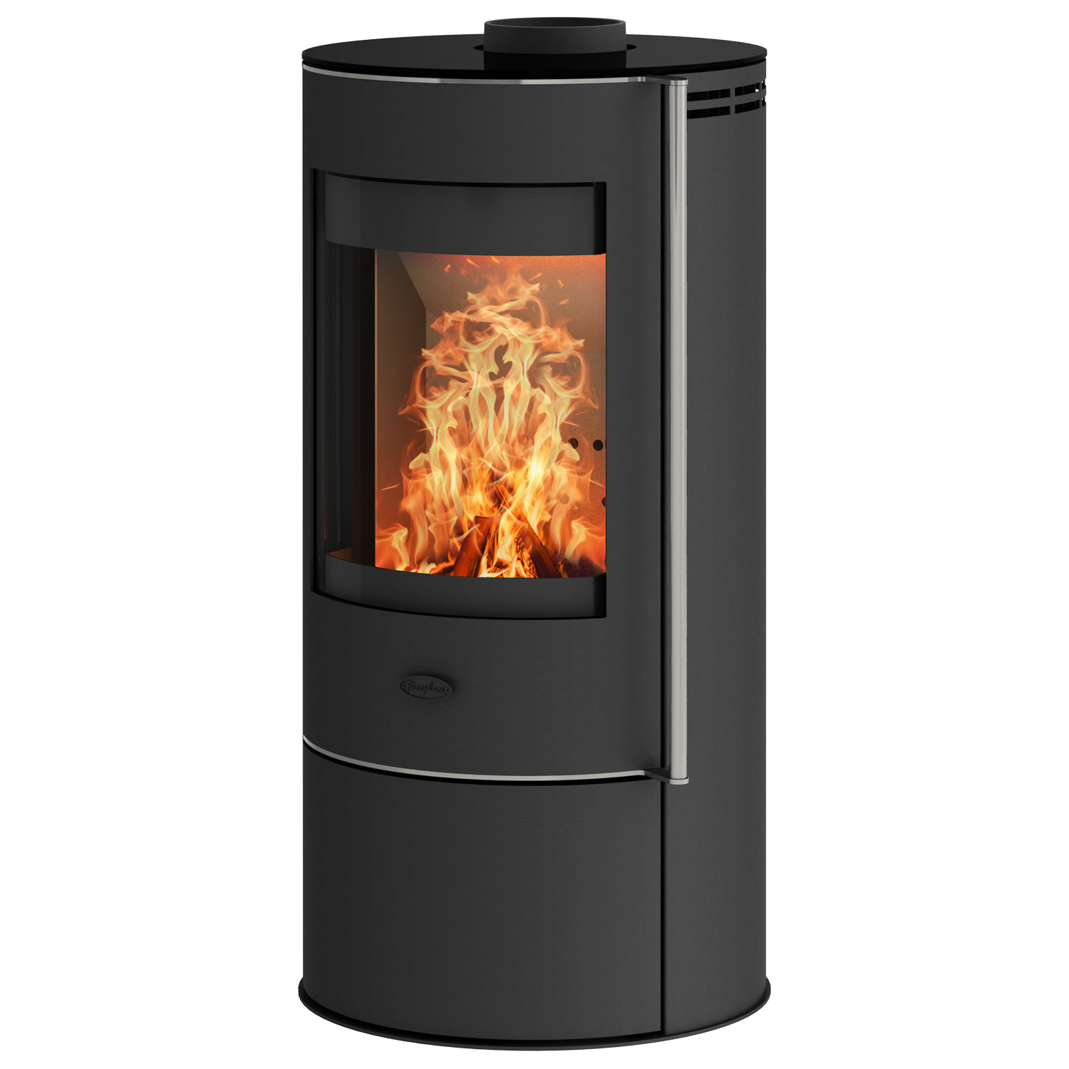Fireplace Elite Angerona Kaminofen Stahl Schwarz mit Abdeckplatte Glas