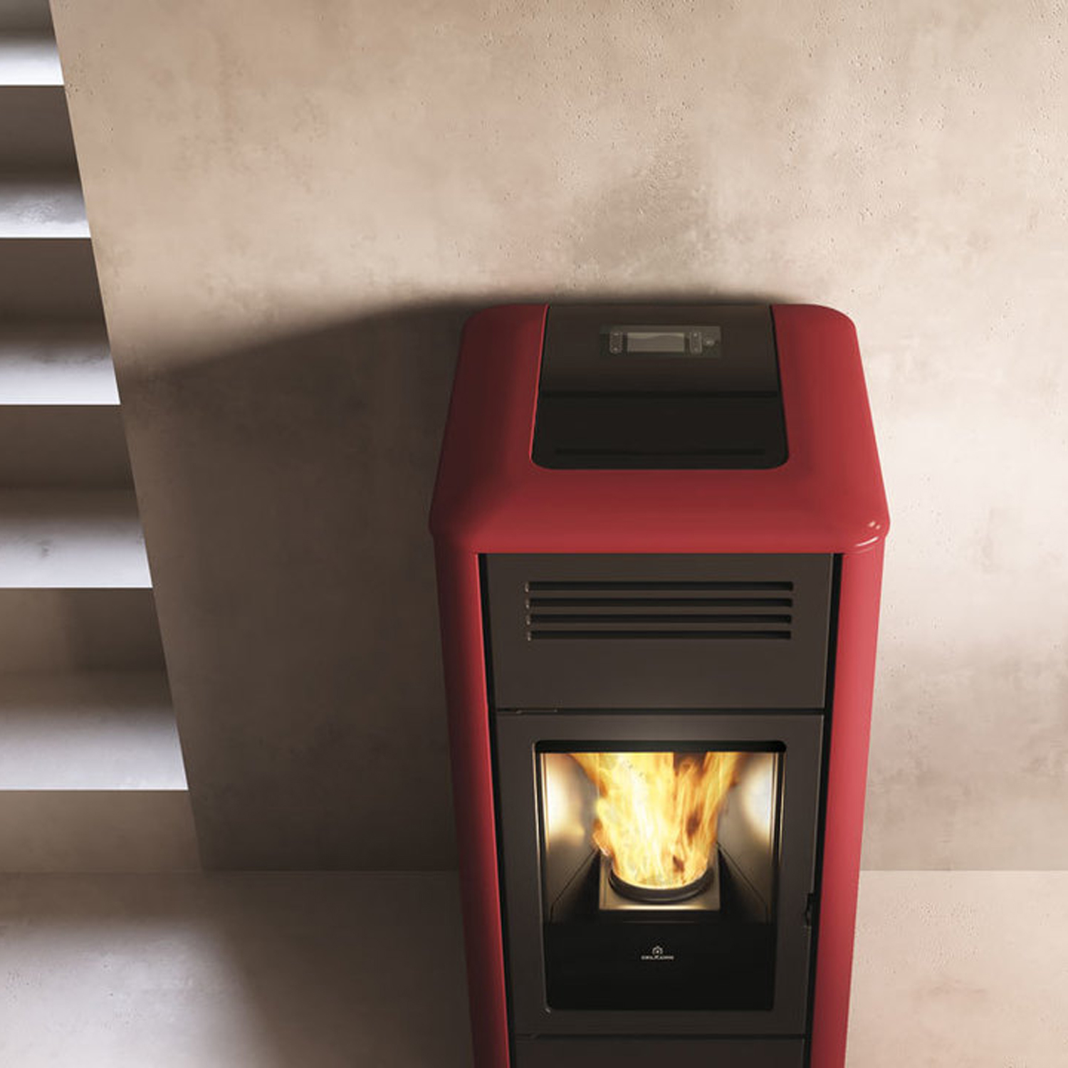 Edilkamin Milla H 12 EVO wasserführender Pelletofen Stahl Bordeaux