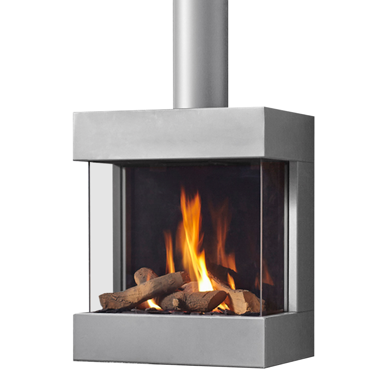 Spartherm DRU Diablo Next RCE Gas-Kaminofen Alu-Metallic/ Ceraglas schwarz G20