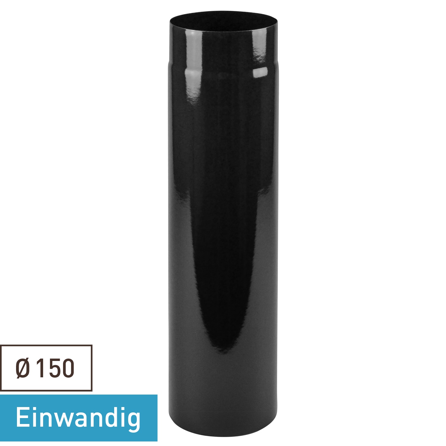 Raik Rauchrohr / Ofenrohr Emaille 150mm - 500mm Schwarz