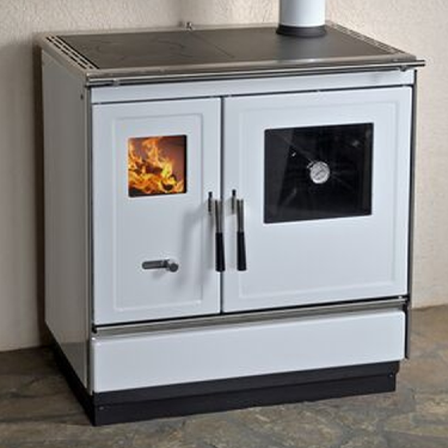 Haas+Sohn Küchenofen HSH 81 weiß rechts, Stahlkochplatte