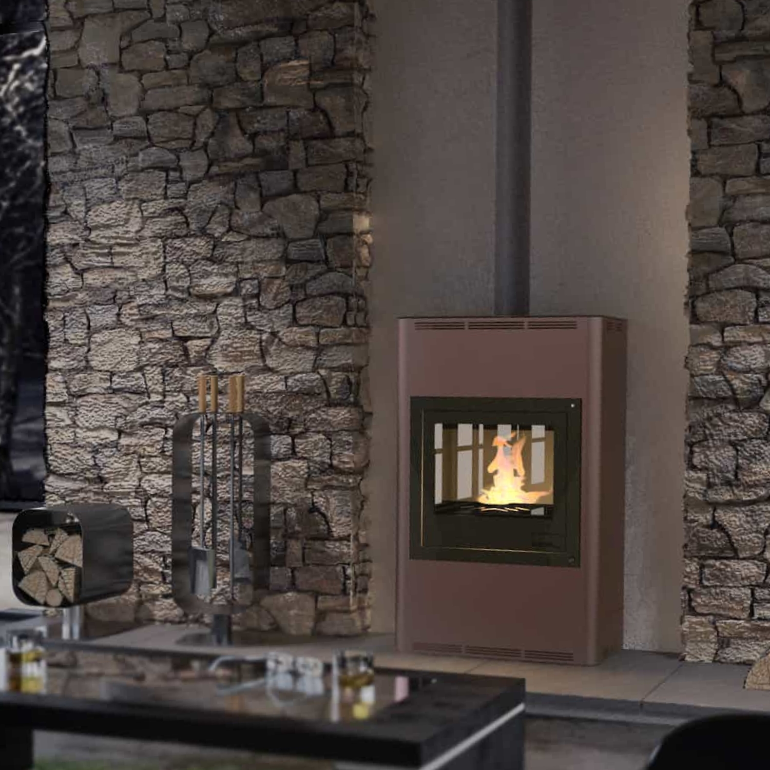 Aquaflam 25 Basic Wasserführender Kaminofen Brown Aquaflam 25 Basic Wasserführender Kaminofen Brown