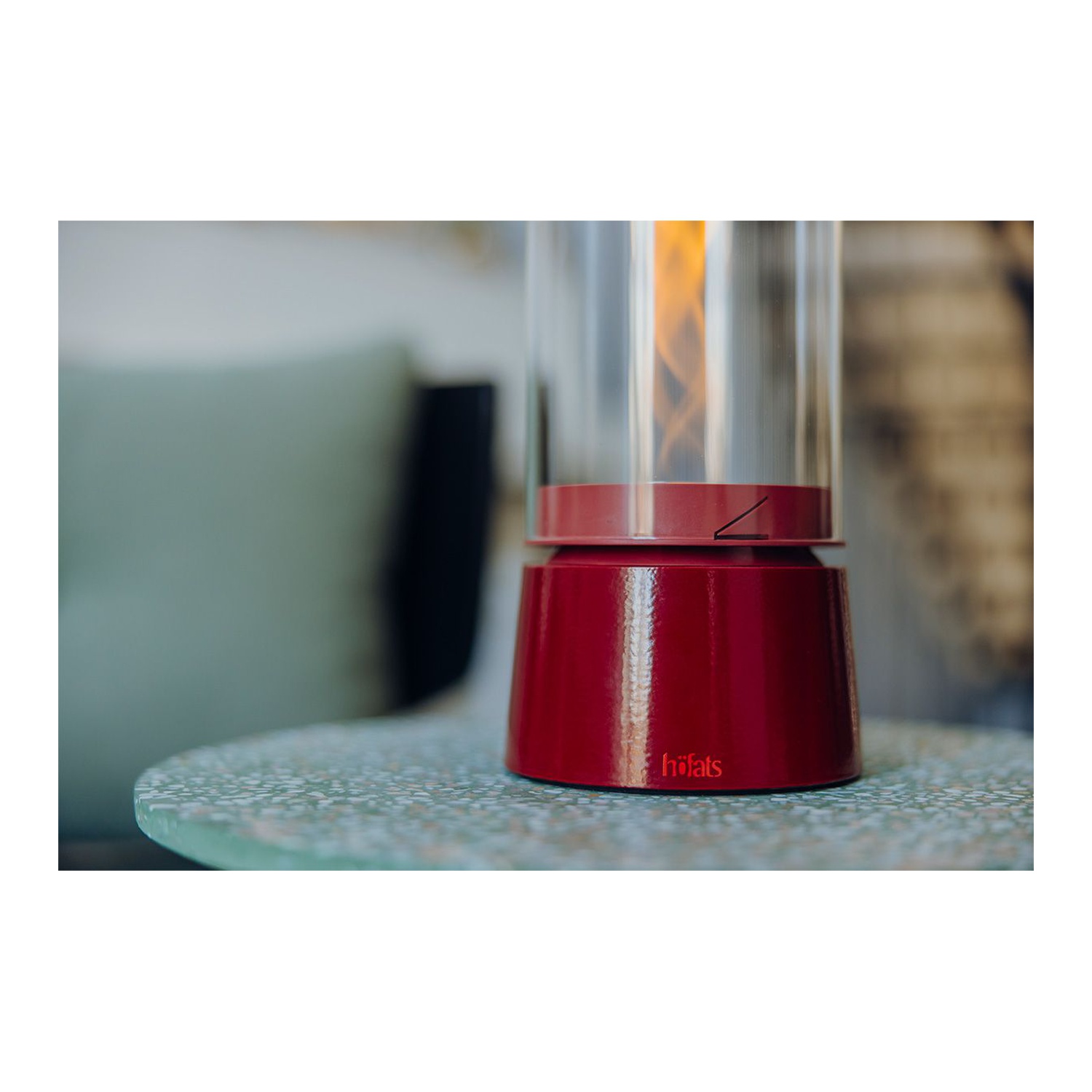 höfats SPIN air 1200 Tischfeuer Emaille rot + 1 Liter Bioethanol gratis