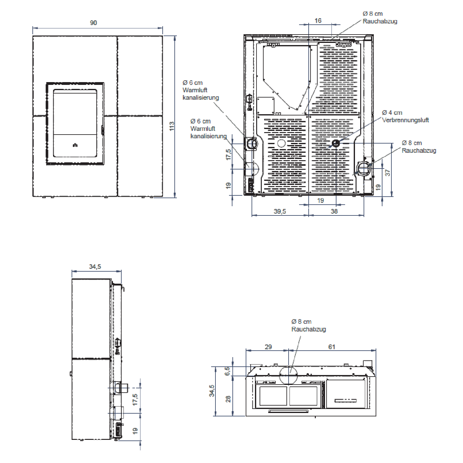Edilkamin Blade12++ Evo Pelletofen Naturstein