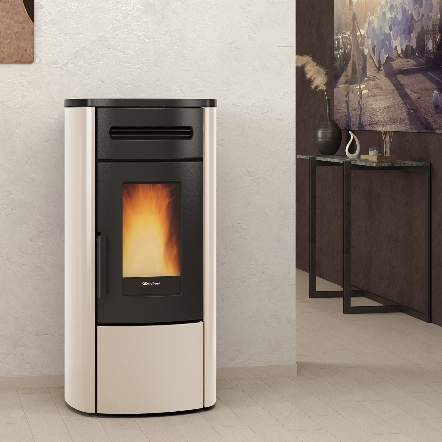 Extraflame Evolution Line Guenda Idro 5.0 Wasserführender Pelletofen Elfenbein Extraflame Evolution Line Guenda Idro 5.0 Wasserführender Pelletofen Elfenbein