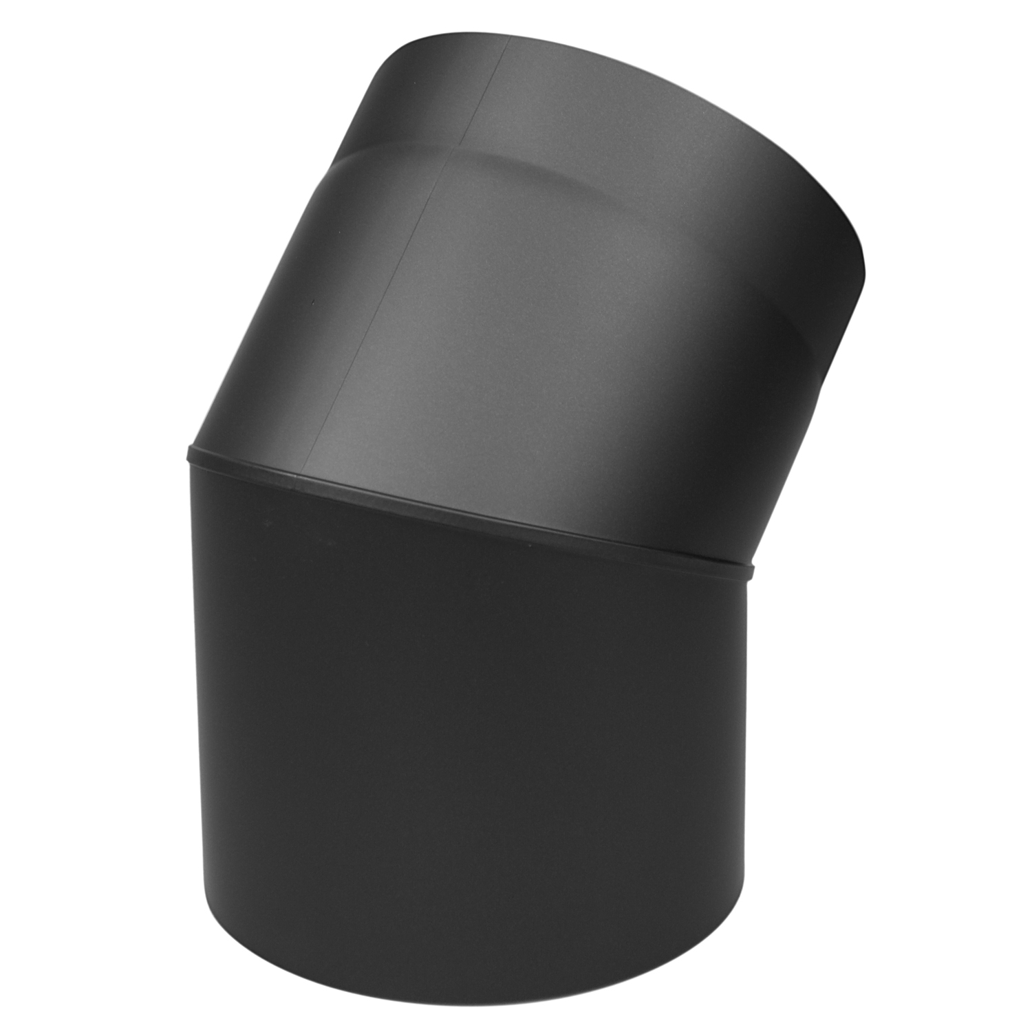 Raik Coltherm Rauchrohrbogen 150mm schwarz doppelwandig 45° ohne Tür für Rauchrohr / Ofenrohr