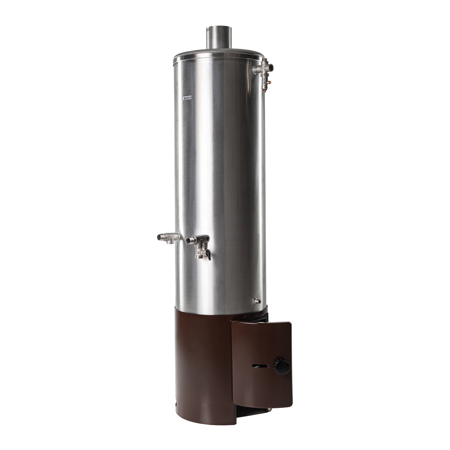 Wittigsthal Badeofen druckfest D100 - Oberofen Edelstahl 100L, Unterofen 100/6 braun, ohne MB