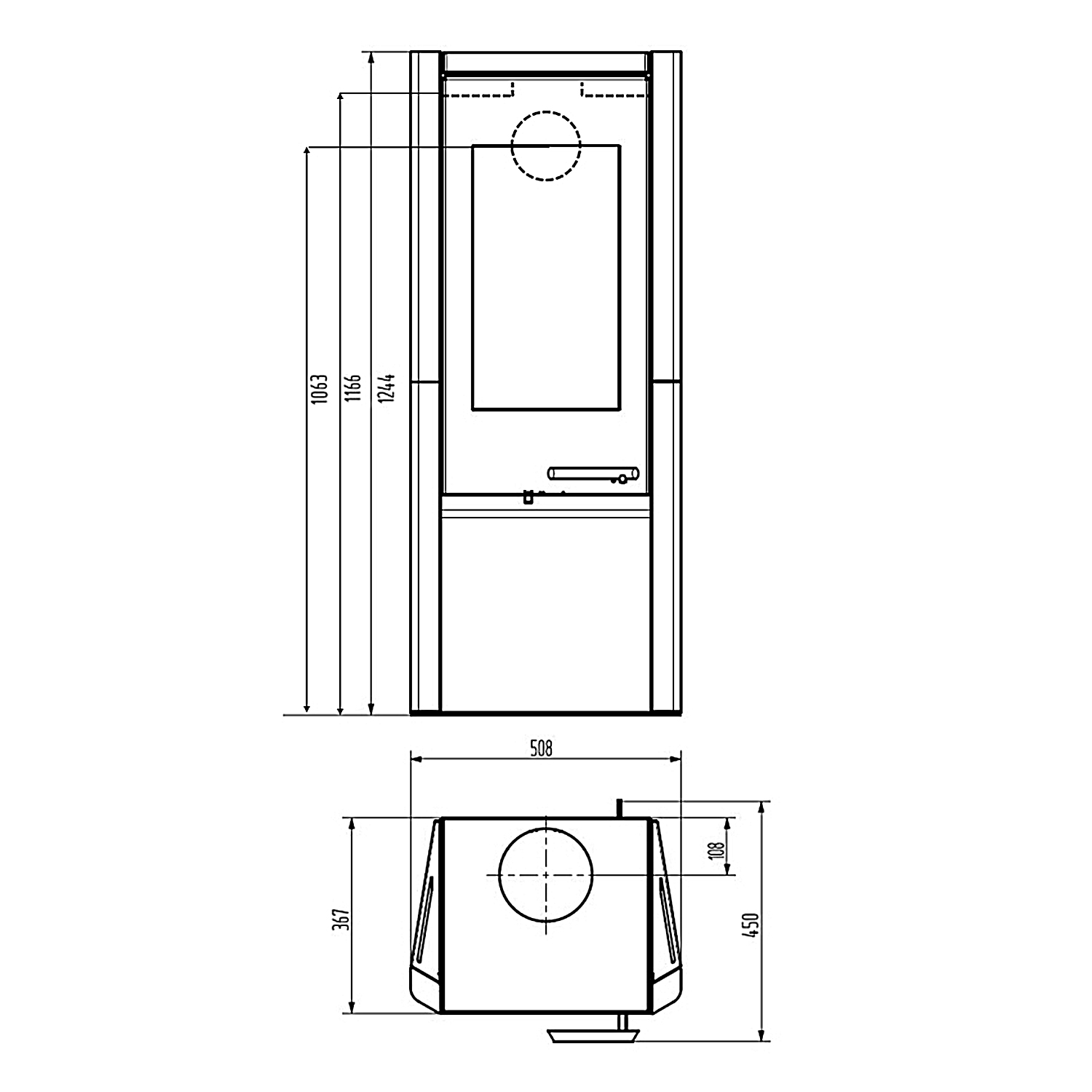 Wamsler Methis Kaminofen Stahl schwarz/ naturstein