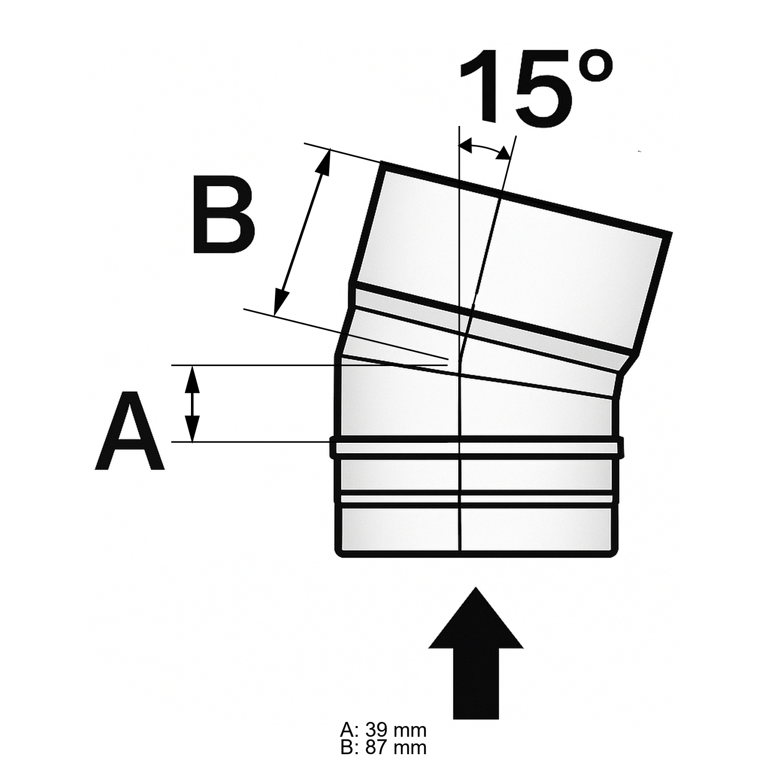 Schiedel PRIMA PLUS Bogen 15° Ø150 mm einwandig matt