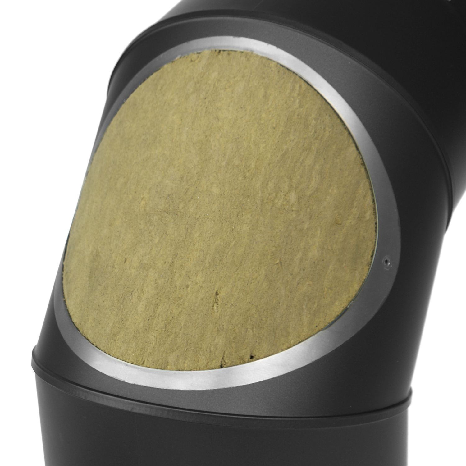Raik Coltherm Rauchrohrbogen 150mm schwarz doppelwandig 90° mit Tür für Rauchrohr / Ofenrohr