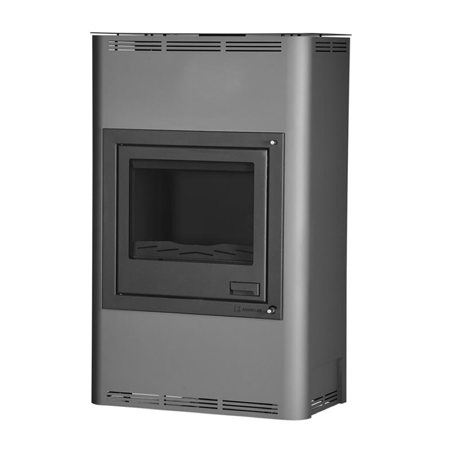 Aquaflam 25 Basic Grey Wasserführender Kaminofen Komplett-Set + Solarthermie-Set 5 (18 m²) + Pufferspeicher TPSR 1000 + 1 SWT