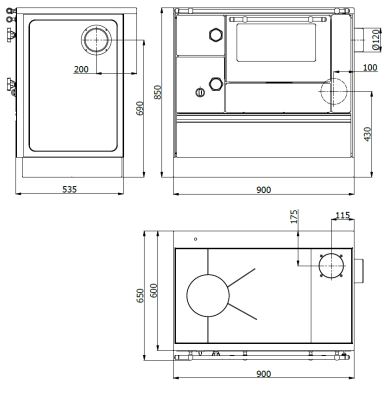 Westminster K76-90 Küchenofen Stahl weiß, links