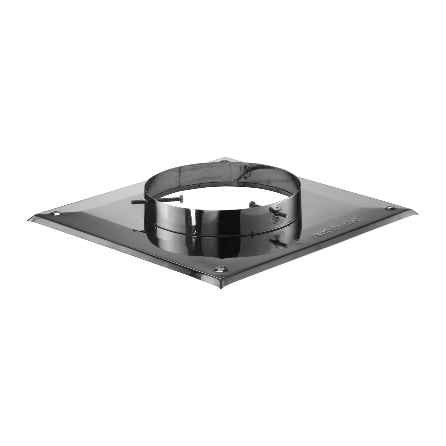 Schiedel Schachtabdeckung 350x350mm für Ø80 mm bis Ø120 mm glänzend