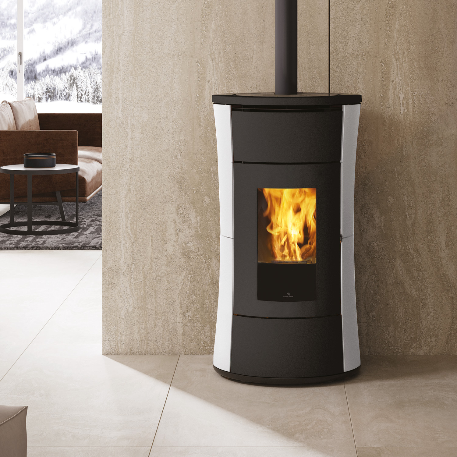Edilkamin Cherie 9 EVO Pelletofen Stahl Mattweiß Edilkamin Cherie 9 EVO Pelletofen Stahl Mattweiß