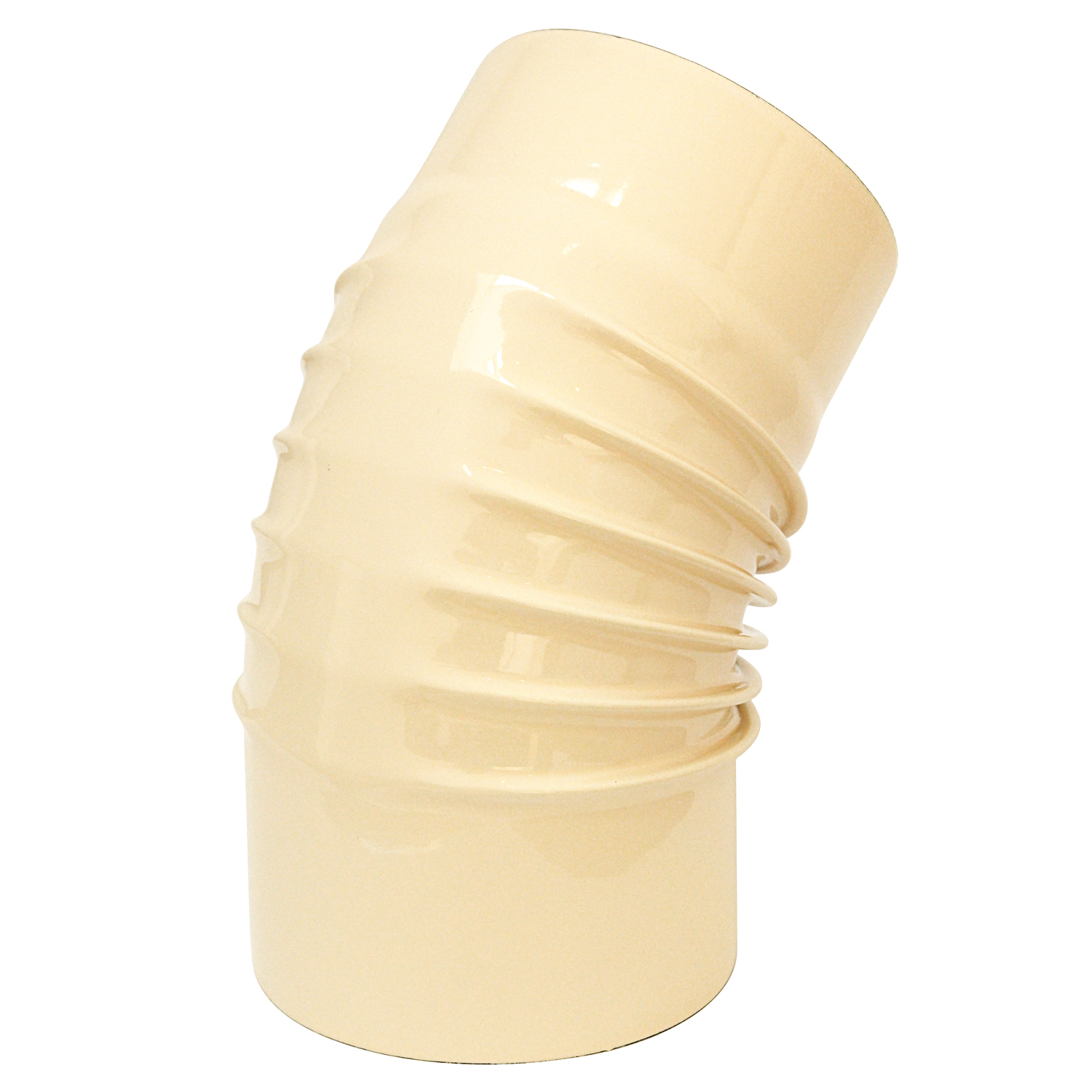 Raik Rauchrohrbogen / Ofenrohrbogen Emaille 130mm - 45° Bogen gerippt Elfenbein
