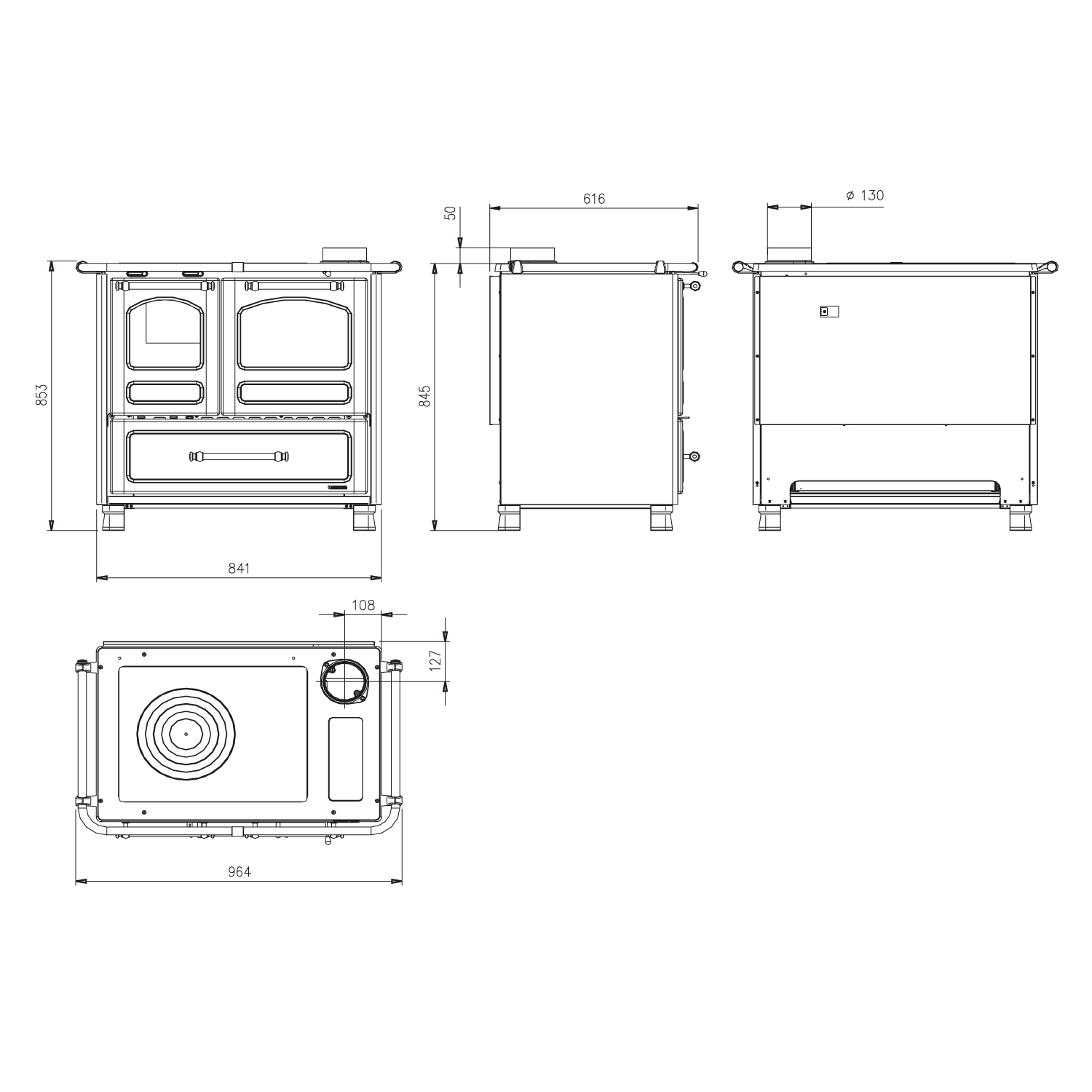 La Nordica Family 4,5 Küchenofen Stahl schwarz La Nordica Family 4,5 Küchenofen Stahl schwarz