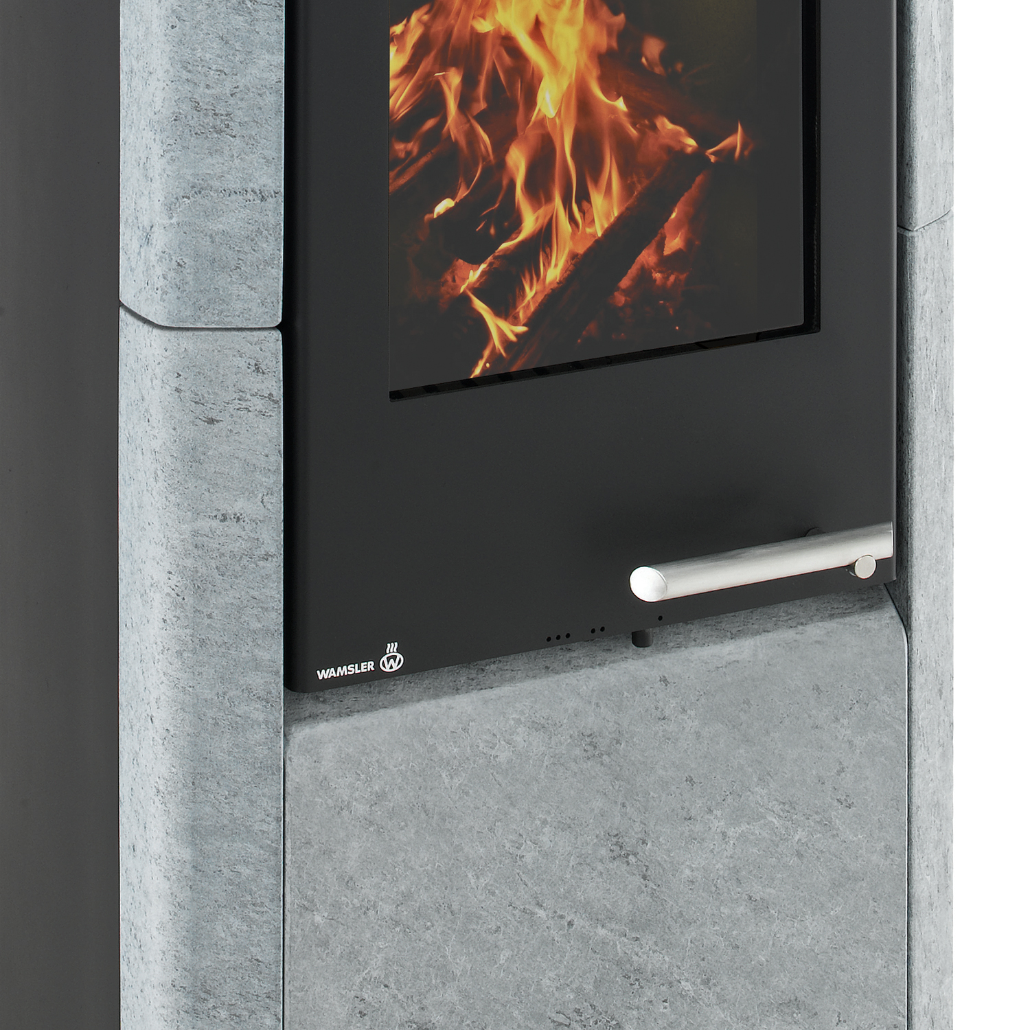 Wamsler Methis Kaminofen Stahl schwarz/ naturstein